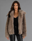Two Tone Faux Fur Jacket