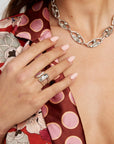 Handmade Crystal Brass Ring - 6904
