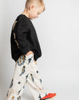 KIDS SIZE Printed oversized sweatshirt BE YOURSELF: Black