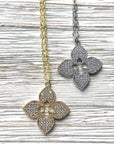 Quatrefoil clover designer trendy jewelry boutique style: Gold