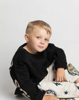 KIDS SIZE Printed oversized sweatshirt BE YOURSELF: Black