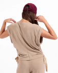 TOMMY KNIT TOP-TAUPE