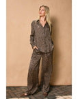 Smoke and Sand Collared Shirt: UMBER/TAUPE / S-M-L(2-2-2)