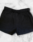 Tencel Patch Pocket Summer Shorts: BLACK