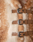 25004J Buckled Deer Print Faux Fur Jacket: DEER FUR / S-M-L (2-2-2)