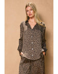 Smoke and Sand Collared Shirt: UMBER/TAUPE / S-M-L(2-2-2)