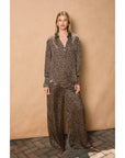 Smoke and Sand Collared Shirt: UMBER/TAUPE / S-M-L(2-2-2)
