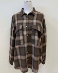 OVERSIZED PLAID FLANNEL WITH POCKET