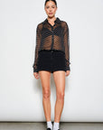 CECILIA POLKA DOT SHIRT: Black