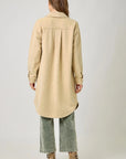 ALMOND WASHED TERRY LONG JACKET