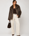 FC0171: The Celeste Fur Coat: Coffee / S