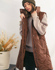 Quilted Stand Collar Puffer Jacket Vest