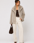 FC0171: The Celeste Fur Coat: Coffee / S