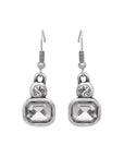 Handmade Clear Crystal Pewter Earrings - 1949