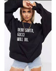 FASHION SWEATHERSHIRT WOMEN TOP: BLACK