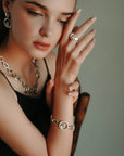 Handmade Crystal Brass Ring - 6818