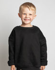 KIDS SIZE Printed oversized sweatshirt BE YOURSELF: Black