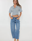 OPEN PACK Mid Waist Barrel Jeans XP7028