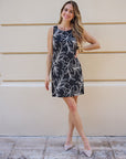ESQUALO FLOWER EMBROIDERY DRESS