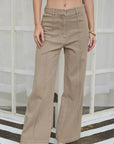 FRONT SEAM WIDE LEG DENIM PANT