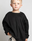 KIDS SIZE Printed oversized sweatshirt BE YOURSELF: Black