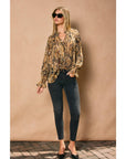 Deep Sleep Collar Button Down Blouse: MOCHA BROWN