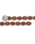Embellished Round Buckle Belt: Brown / O/S