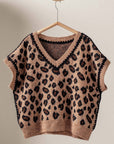 Leopard Crochet Knit Vest: LEOPARD / SM-ML/3-3