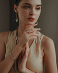 Handmade Pewter Crystal Earrings - 1866