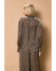 Smoke and Sand Collared Shirt: UMBER/TAUPE / S-M-L(2-2-2)