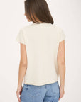 MIMOSA PLEASE SHORT SLEEVE PULLOVER SWEATER: IVORY