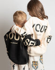 KIDS SIZE Printed oversized sweatshirt BE YOURSELF: Black