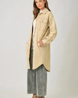 ALMOND WASHED TERRY LONG JACKET