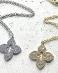 Quatrefoil clover designer trendy jewelry boutique style: Gold