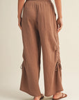 WIDELEG GAUZE PANT W/SIDE CINCHING