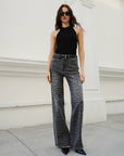 HIGH RISE LEOPARD PRINT WIDE LEG PANTS(FINISHED HEM)