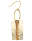 Bold Boho Silver Mixed Metal Bar Earring