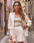 STRIPED LINEN BLAZER