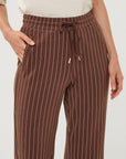 BROWN STRIPE MODAL TROUSERS