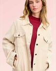 CREAM OVERSIZED CORDUROY JACKET