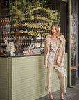 25046J Deer Print Faux Fur Coat: TAUPE / S-M-L (2-2-2)