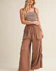 WIDELEG GAUZE PANT W/SIDE CINCHING