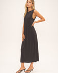 BLACK VINTAGE WASHED MAXI W/SEAM DETAIL