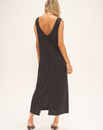 BLACK VINTAGE WASHED MAXI W/SEAM DETAIL