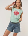 P+T SUNSHINE & TIKI DRINKS MUSCLE TANK