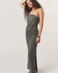 P+T NALA STRAPLESS DRESS W/SIDE RUCHING/ROSEMARY