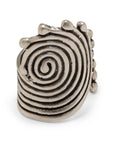 Handmade Spiral Brass Ring In Silver Plated - ZRC-026