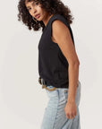 P+T BLACK RUE V-NECK TANK