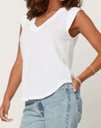 P+T WHITE RUE V-NECK TANK