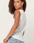 P+T WHITE RUE V-NECK TANK